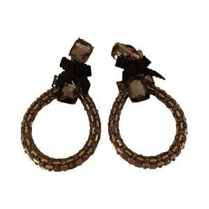 - Banana Republic Clip Earrings - OSFM topaz /black bows , NWOT